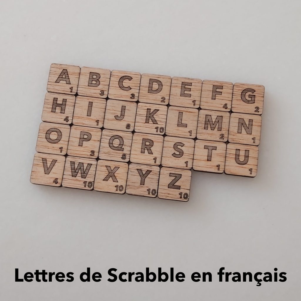 Lettres de Scrabble en français